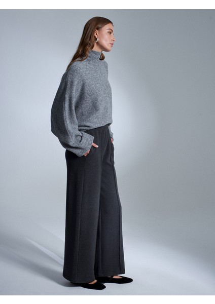 71927 Beli Lastikli Dikiş Detaylı Bol Eşofman-Antrasit M modelleri