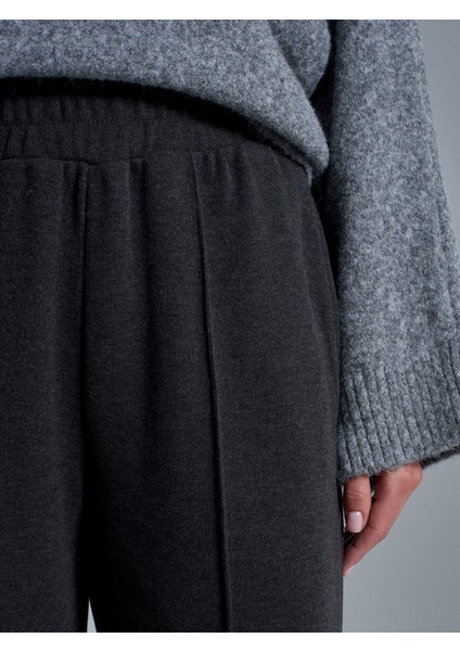 71927 Beli Lastikli Dikiş Detaylı Bol Eşofman-Antrasit M fırsatları