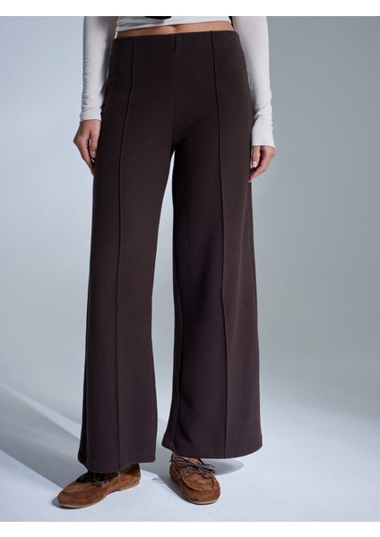 71941 Beli Lastikli Geniş Paça Eşofman-Koyu Kahve indirimleri