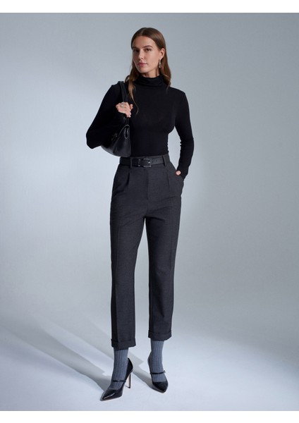 32253 Yün Karışımlı Balıkçı Yaka Top-Siyah indirimleri