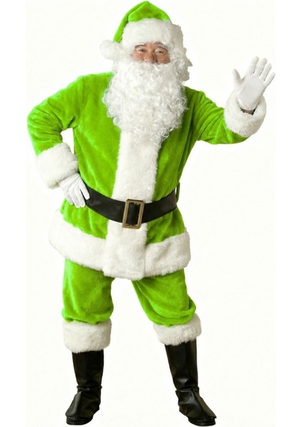 Açık Yeşil Noel Baba Kostümü Yetişkin