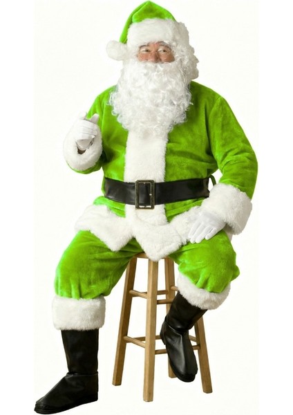 Açık Yeşil Noel Baba Kostümü Yetişkin modelleri
