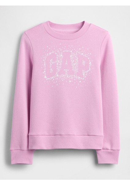 Kız Çocuk Pembe Grafik Gap Logo Sweatshirt indirimleri