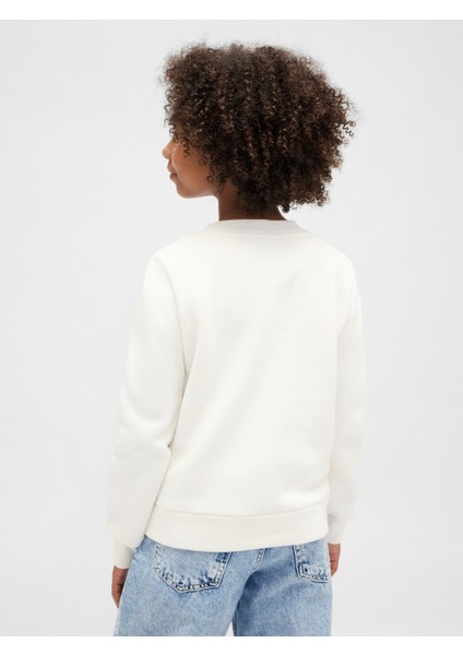Kız Çocuk Krem Grafik Gap Logo Sweatshirt fırsatları