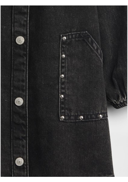 Kız Bebek Siyah Denim Cepli Elbise fiyatları