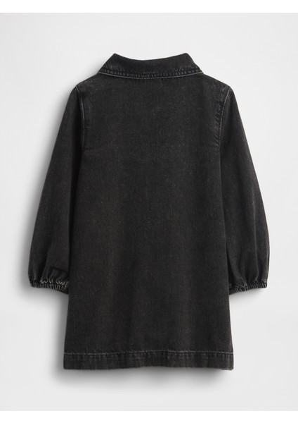 Kız Bebek Siyah Denim Cepli Elbise modelleri