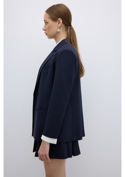 Punto Dikişli Kruvaze Blazer Ceket Lacivert K2616014_015 fiyatları