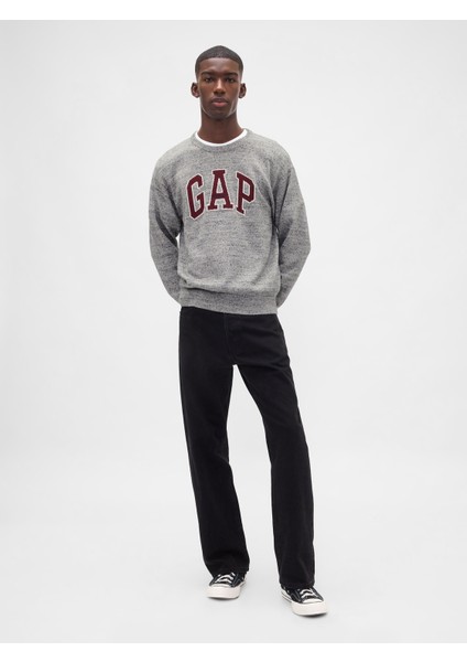 Erkek Gri Relaxed Gap Logo Intarsia Sweat indirimleri
