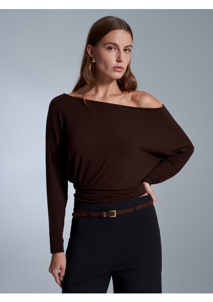 32306 Yün Karışımlı Tek Omuz Top-Koyu Kahve modelleri