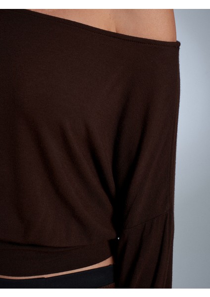 32306 Yün Karışımlı Tek Omuz Top-Koyu Kahve fırsatları