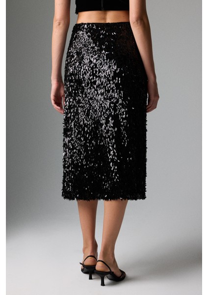 Beli Lastikli Midi Boy Payet Etek Siyah K2615006_001 modelleri