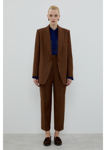 Yün Karışımlı Fleto Cepli Ceket Kahve K2616028_005 fırsatları