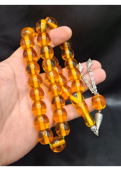 Özel Büyük Model Turuncu Renk Fıçı Kesim Toz Kehribar Tesbih fiyatları