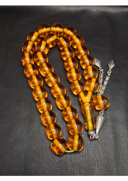 Özel Büyük Model Turuncu Renk Fıçı Kesim Toz Kehribar Tesbih modelleri