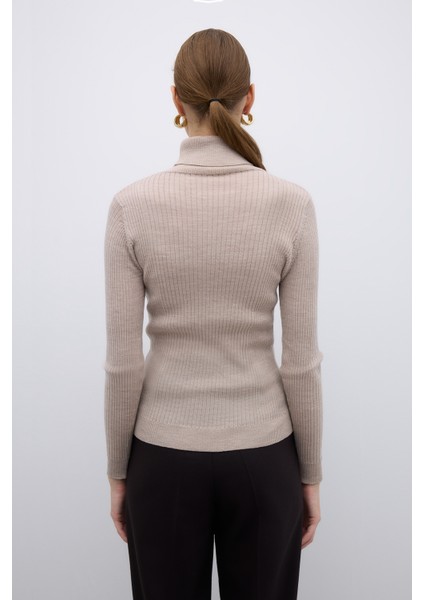 %100 Yün Balıkçı Yaka Triko Bej K2671032_024 fiyatları