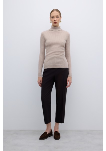 %100 Yün Balıkçı Yaka Triko Bej K2671032_024 modelleri