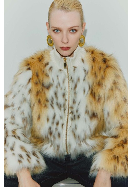 Ribana Yakalı Fermuarlı Kürk Mont Standart Renk K2617504_089 fiyatları