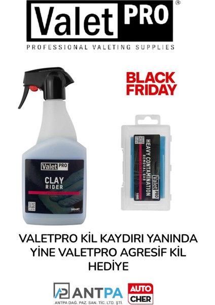 Clay Rider Kil Kaydirici Sprey 500ML. ve Valet Pro Yüzey Temizleyici Mavi Kil - Blue Clay 100GR