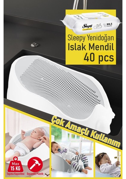 Soft Bebek Küveti -Silikon Fileli Bebek Yıkama Banyo Küveti, Bebek Banyo Oturağı + Hediyeli fırsatları