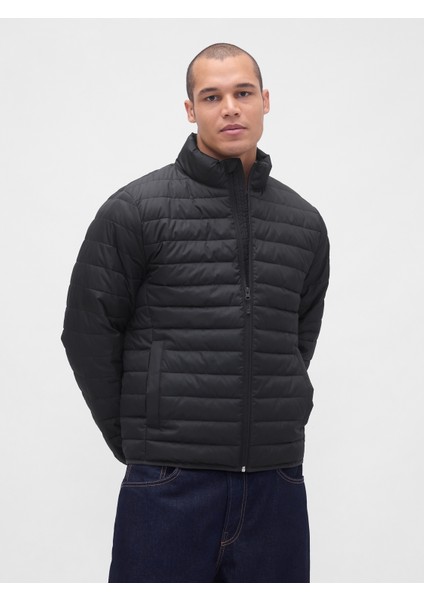 Erkek Siyah 100% Geri Dönüştürülmüş Relaxed Coldcontrol Şişme Mont