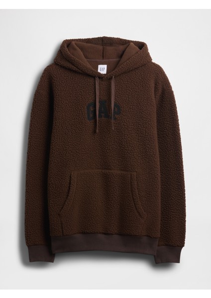 Erkek Kahverengi Relaxed Gap Logo Sherpa Knit Sweatshirt fiyatları