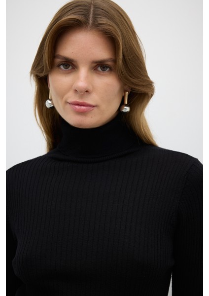 %100 Yün Balıkçı Yaka Triko Siyah K2671034_001 modelleri