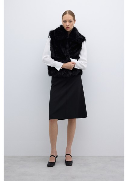 Çift Cepli Peluş Yelek Siyah K2617006_001 fırsatları