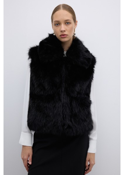 Çift Cepli Peluş Yelek Siyah K2617006_001 indirimleri