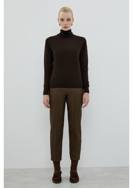 %100 Yün Balıkçı Yaka Triko Kahve K2671034_005 modelleri