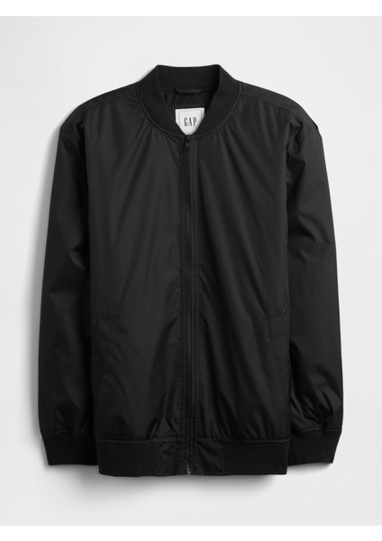 Erkek Siyah 100% Geri Dönüştürülmüş Relaxed Ripstop Bomber Ceket fiyatları