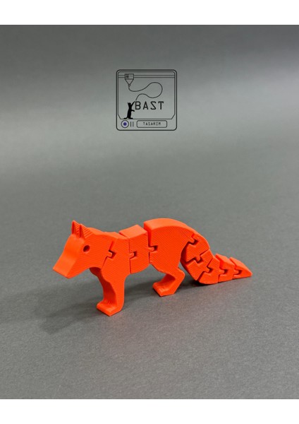 Bast Tasarım 3D Yazıcı Hareketli Eklemli Tilki Oyuncak Figür modelleri