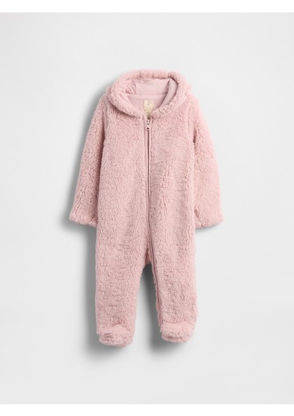 Bebek Açık Pembe Teddy Sherpa Tulum