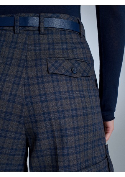 71666 Kemerli Pensli Mini Şort-Lacivert fırsatları