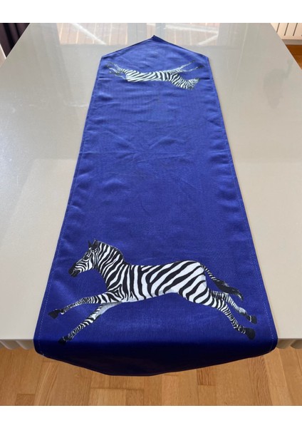 Zebra Desenli Mor Renk 35*135 cm Runner