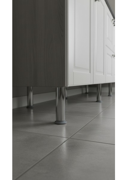 Metal Ayarlanabilir 4 Adet Mobilya Ayağı Metal Tablalı 15CM