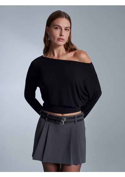 32306 Yün Karışımlı Tek Omuz Top-Siyah modelleri