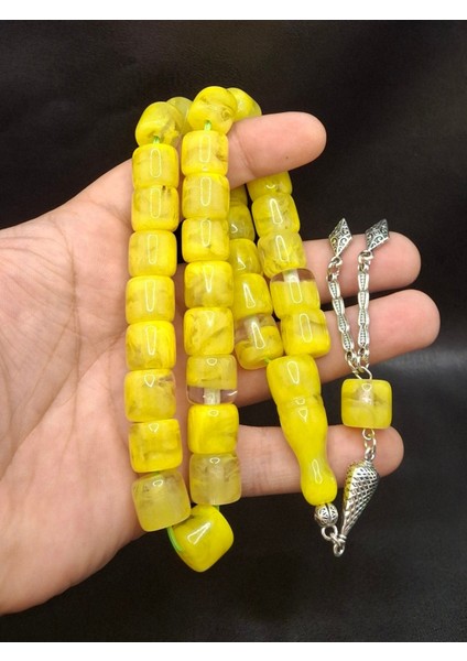 Özel Büyük Model Sarı Renk Kesme Kesim Toz Kehribar Tesbih fiyatları