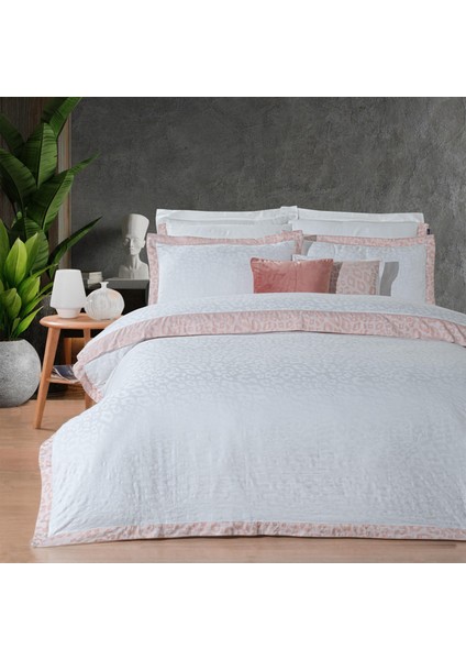 Lopez Çift Kişilik %100 Pamuk Saten "300 Tc" Nevresim Takımı Somon