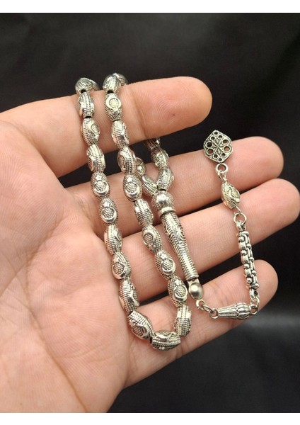 Ay Yıldız Türk Bayraklı Gümüş Benzetme Metal Tesbih fiyatları