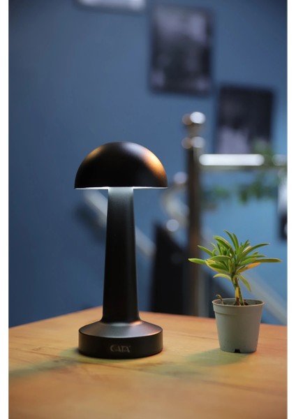 3 Işık Renkli Şarjlı Dim Edilebilir Masa Lambası Siyah Kasa Ct-8428.