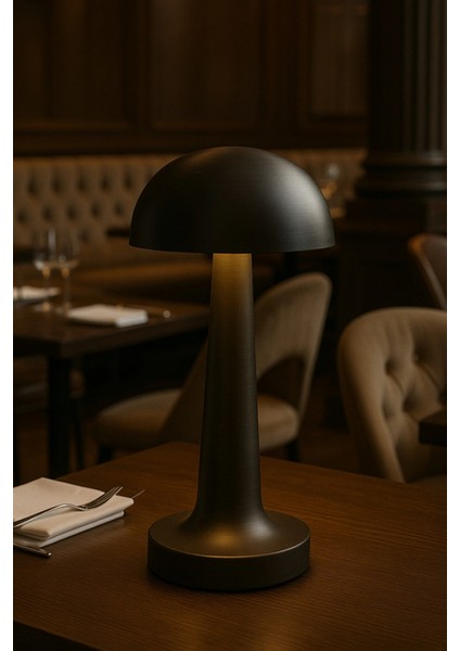 3 Işık Renkli Şarjlı Dim Edilebilir Masa Lambası Siyah Kasa Ct-8428.