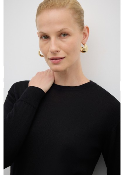 %100 Yün Bisiklet Yaka Triko Siyah K2671033_001 modelleri