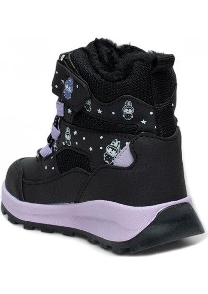 Patik 054 Cilt Siyah Lila Kaymaz Kürklü Çocuk Bot modelleri