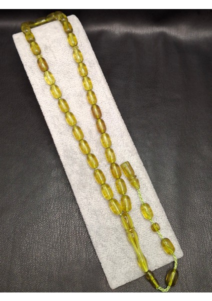 Zeytinyağ Yeşili Kapsül Kesim Üst Düzey Toz Kehribar Tesbih