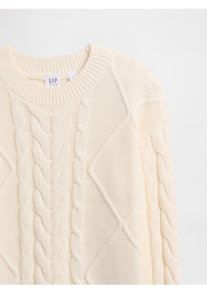 Kız Çocuk Kırık Beyaz Kids Relaxed Cable Örgü Kazak fiyatları