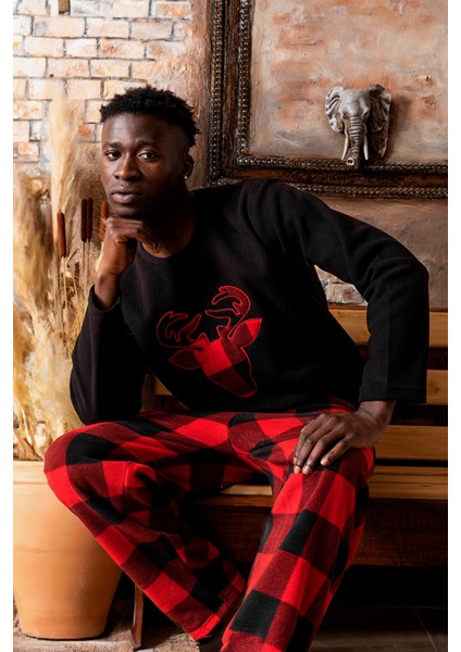 Baba Oğul Polar Pijama Takımı – Geyikli Yılbaşı Aile Kombini fiyatları