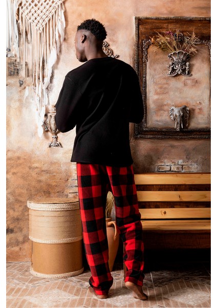 Baba Oğul Polar Pijama Takımı – Geyikli Yılbaşı Aile Kombini modelleri