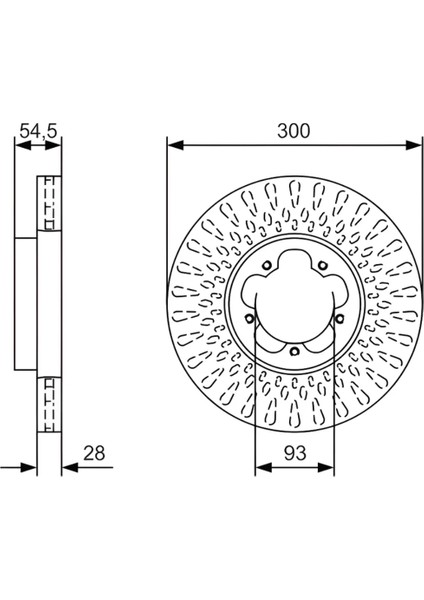 Ford Transit V347 2006>2012 Fren Disk Ön Havalı (300MM) (A.çeker) | Bosch 0986479B11 - 6C16 1125 Aa