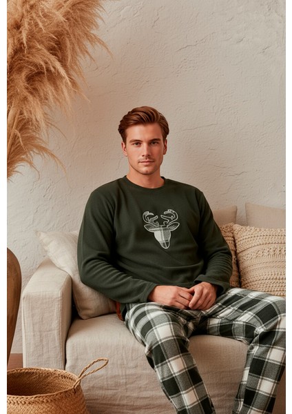 Baba Oğul Polar Pijama Takımı – Geyikli Yılbaşı Aile Kombini fiyatları