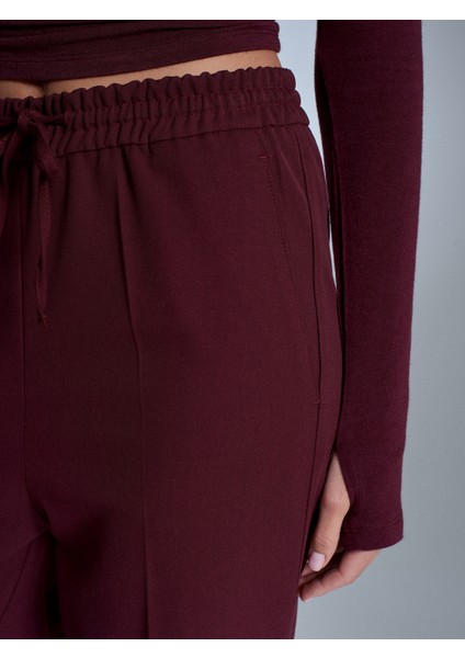 72209 Beli Lastikli Pantolon-Bordo fırsatları